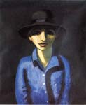 Женщина в синем - х. м.